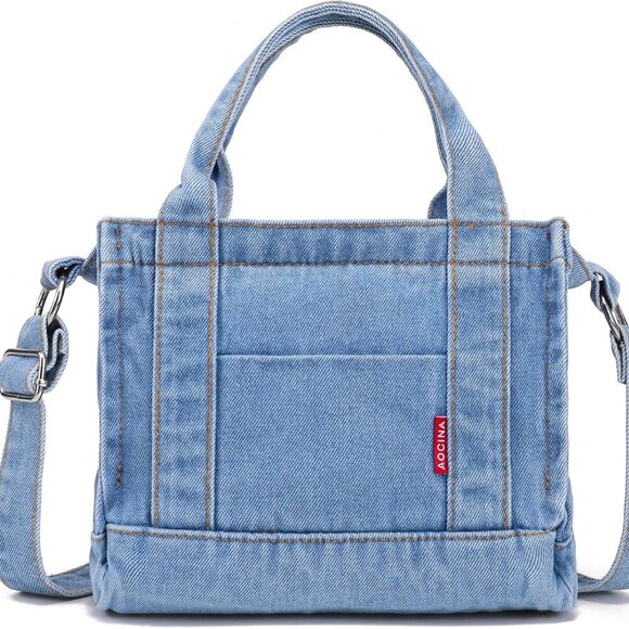Denim Tote Purse for Women Large Crossbody Shoulder Bag Multi-use Gift - Picture 1 of 6